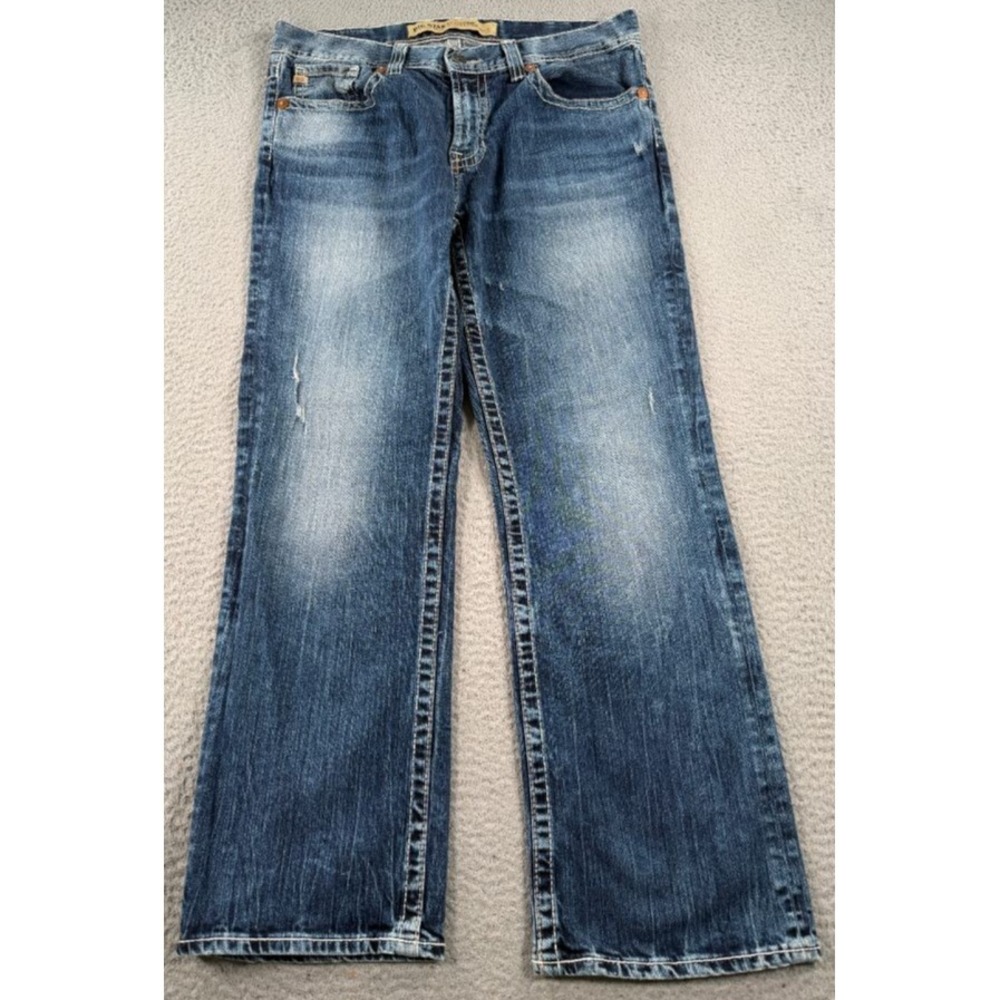 Big Star Pioneer Regular Bootcut Jeans Mens 34x28 Thick Stitch Western